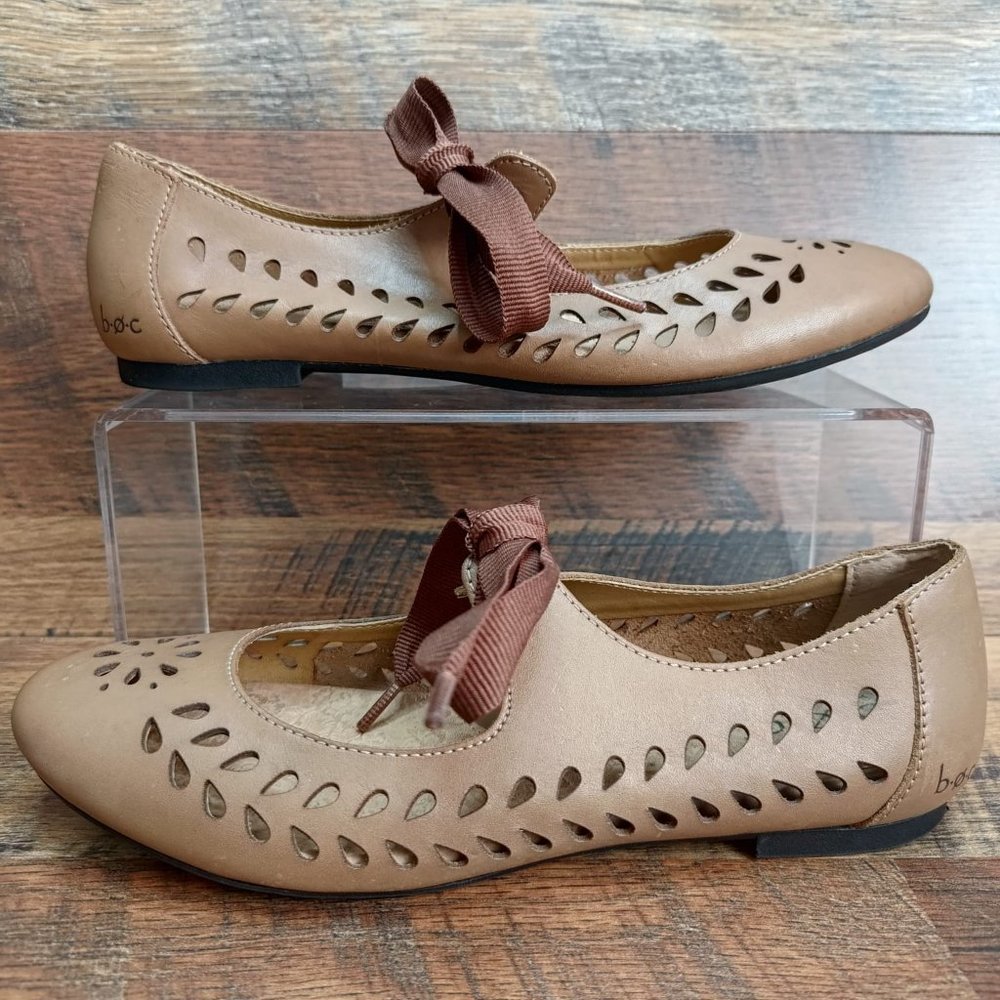 B.O.C Women's  Lace Up Brown Leather Shoes Flats Size 6/36.5
